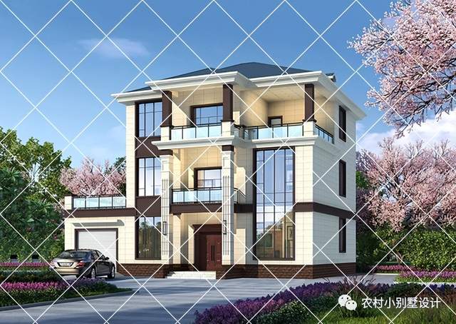 25款带车库三层别墅设计,有房有车才是硬道理,城里亲戚看了羡慕