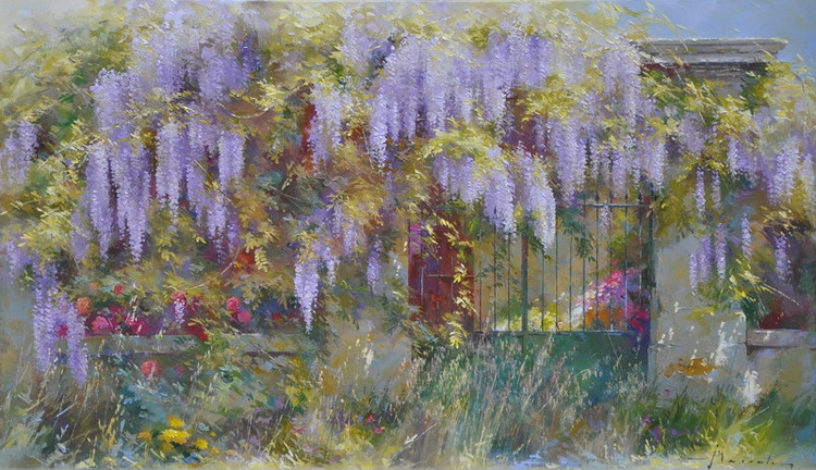 家中有舒适的露台,还有丁香花|比利时艺术家:johan messely作品