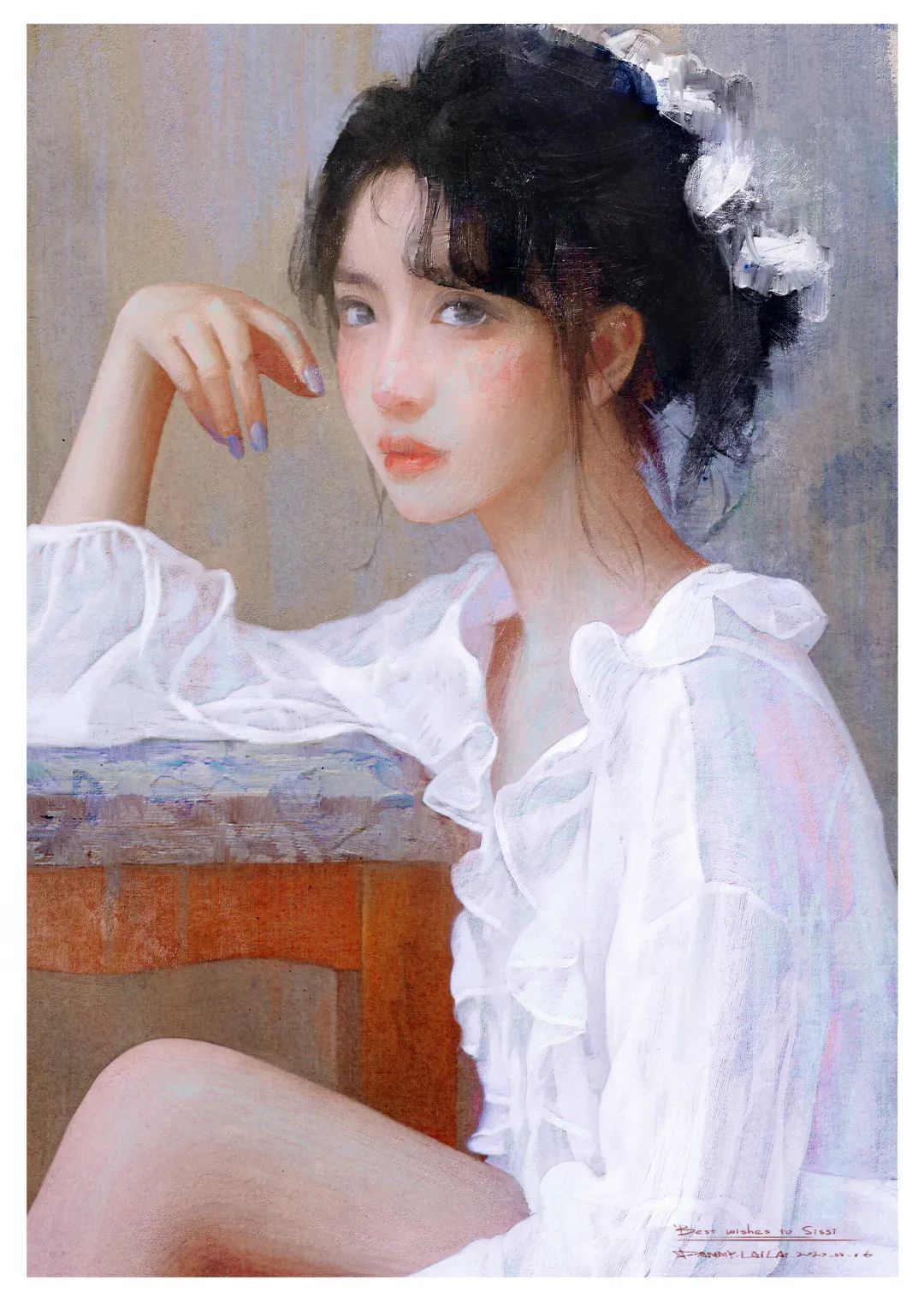 画师推荐细腻的油画少女国人厚涂画师dannylailai作品赏析
