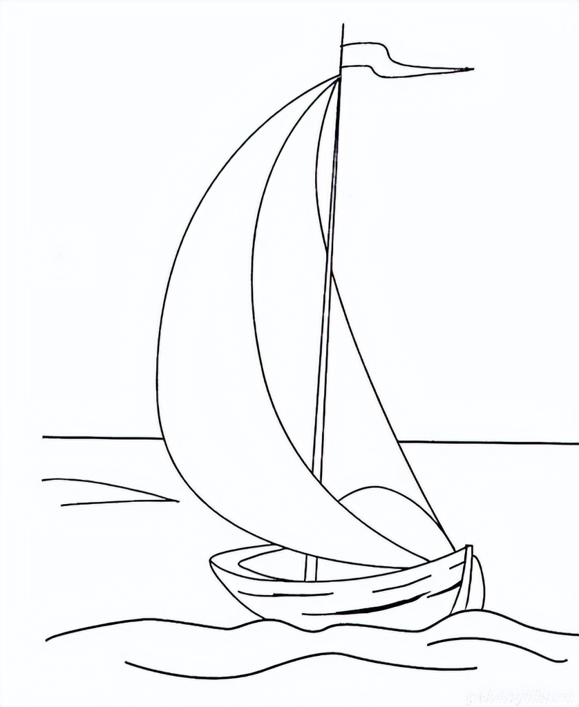 海中帆船的铅笔画(50张)