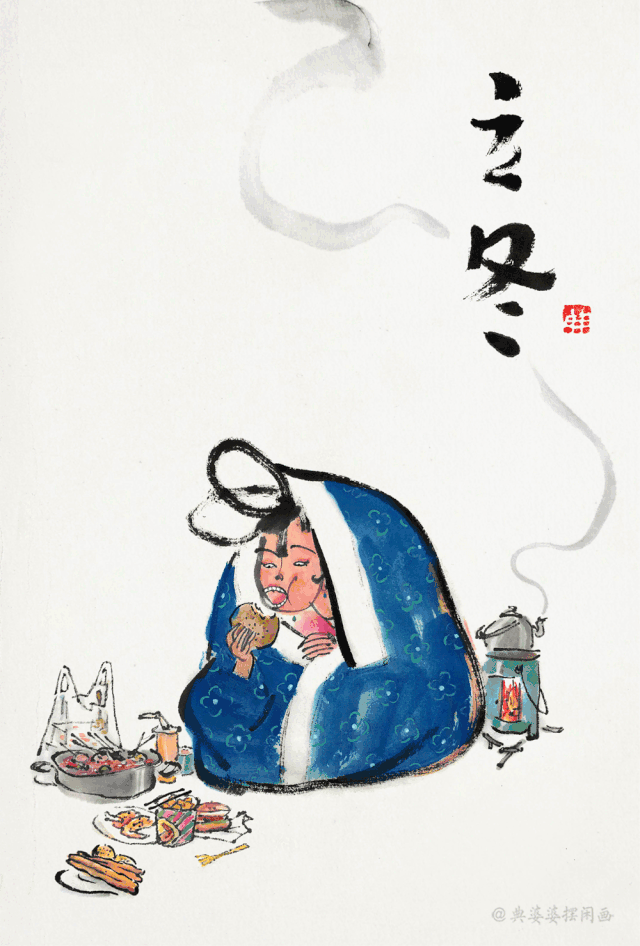 今日小雪,看这位"婆婆"画的24节气动图,超暖!