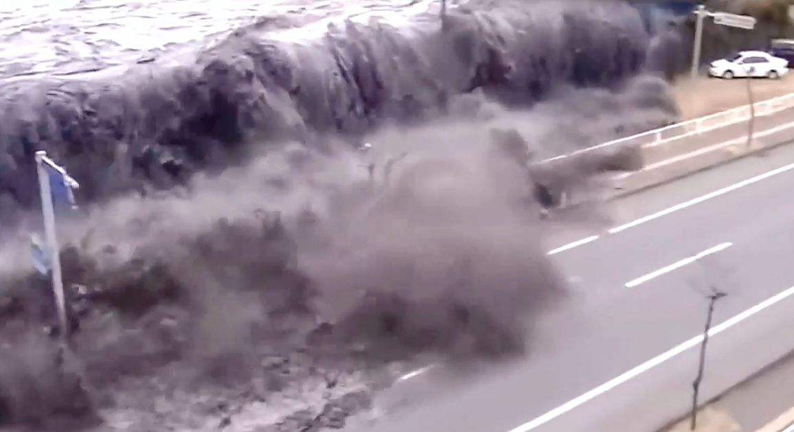 实拍日本311大海啸,40米高巨浪如末日降临,数百万房屋瞬间摧毁