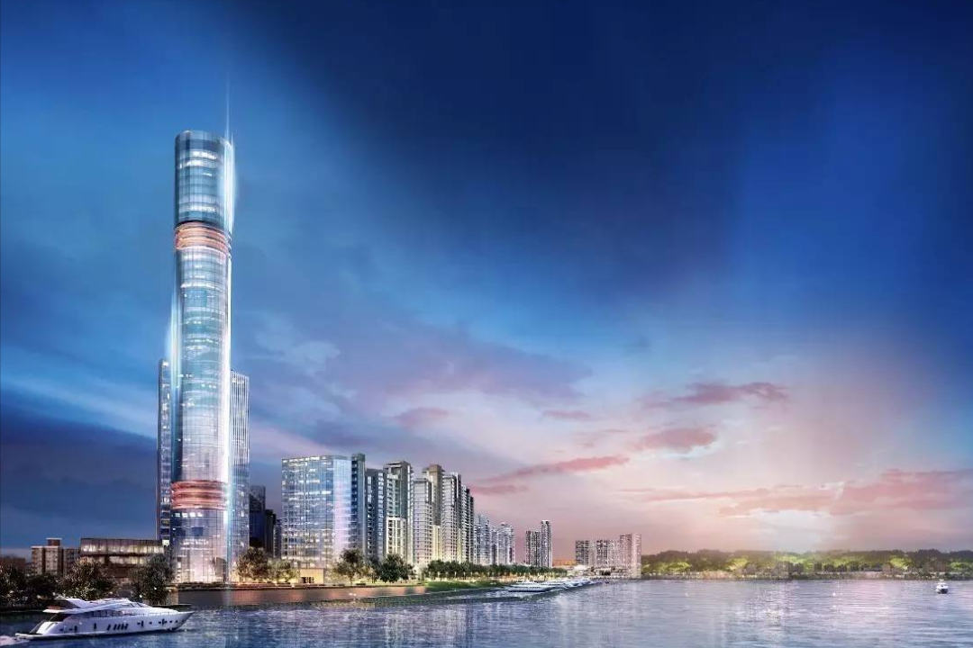 上海宝山正在建设新地标,是一座观光塔,以"定海神针"为主题