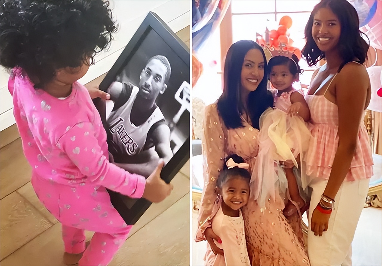 科比四公主4岁了!父女仅相处5个月,瓦妮莎一手带大,越来越像她