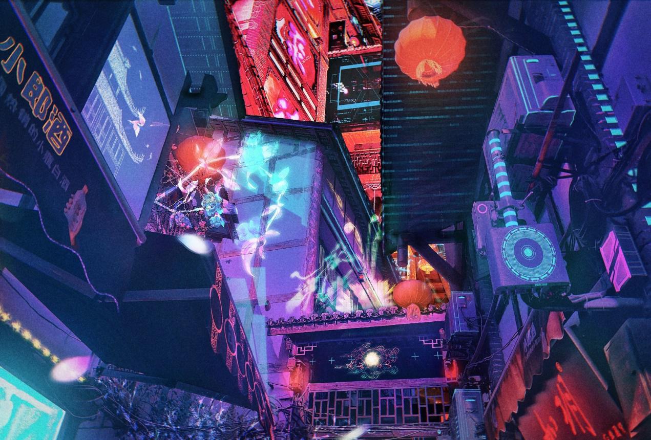 现实中的城市,经过稍微的调色,就会给人一种置身于赛博朋克世界的错觉