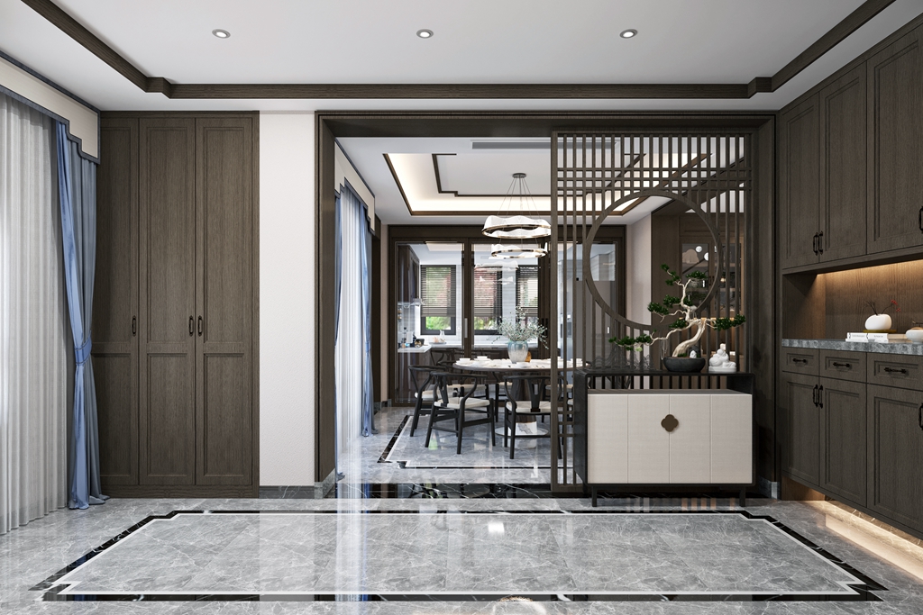 谷山逸墅380平米新中式风格叠墅装修效果图