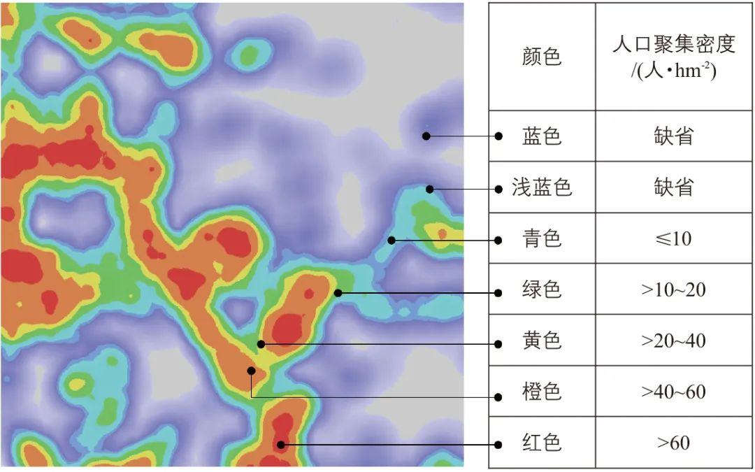 热力图颜色对应人数图片
