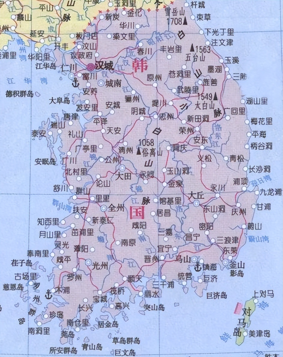 韩国的行政区划一览表图片