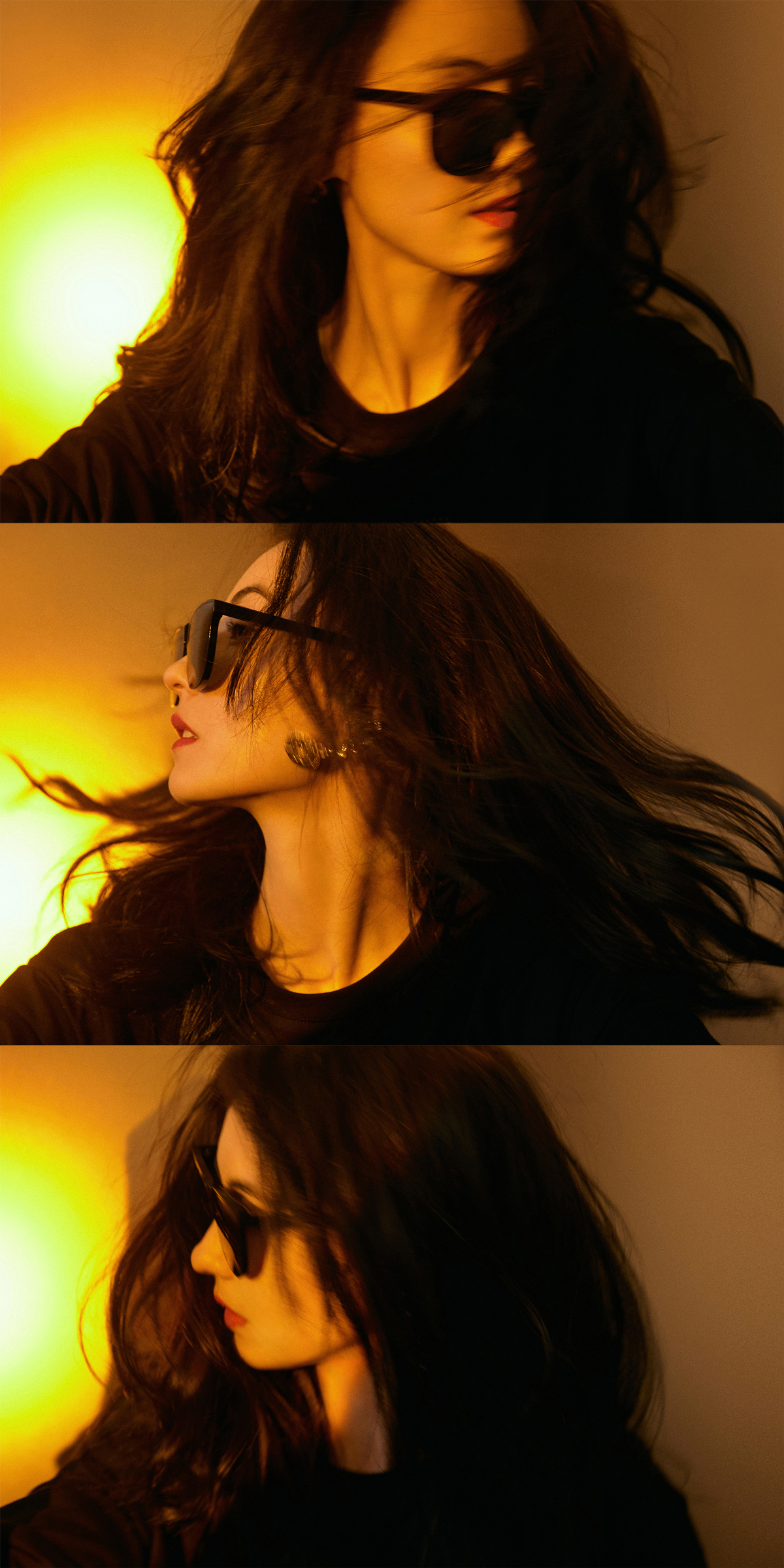 张柏芝氛围感光影大片曝光 长发披肩性感慵懒