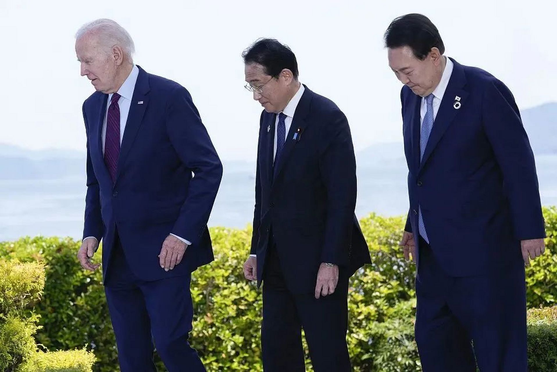 美日韩三国在戴维营会面,韩国政府兴奋期待合作进一步加强  韩国政府