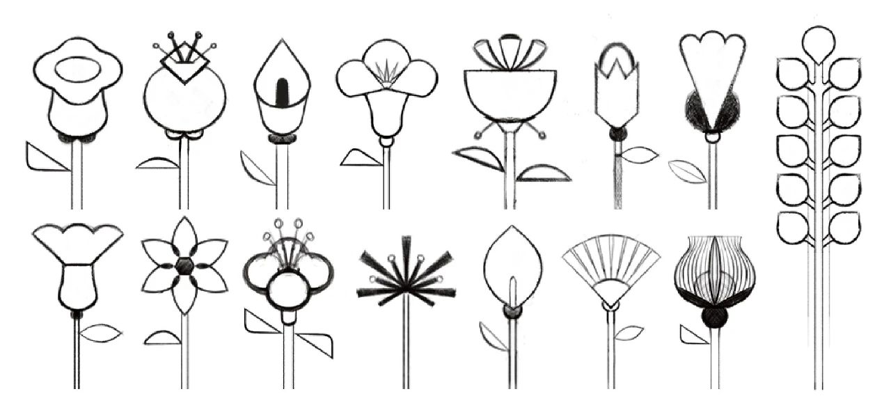 知言合一教育干货分享|扁平化几何花朵插画教程