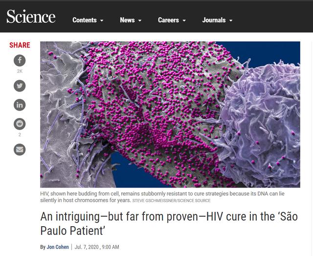 |首例艾滋病药物治疗成功？巴西男子体内病毒被清除，66周未复发