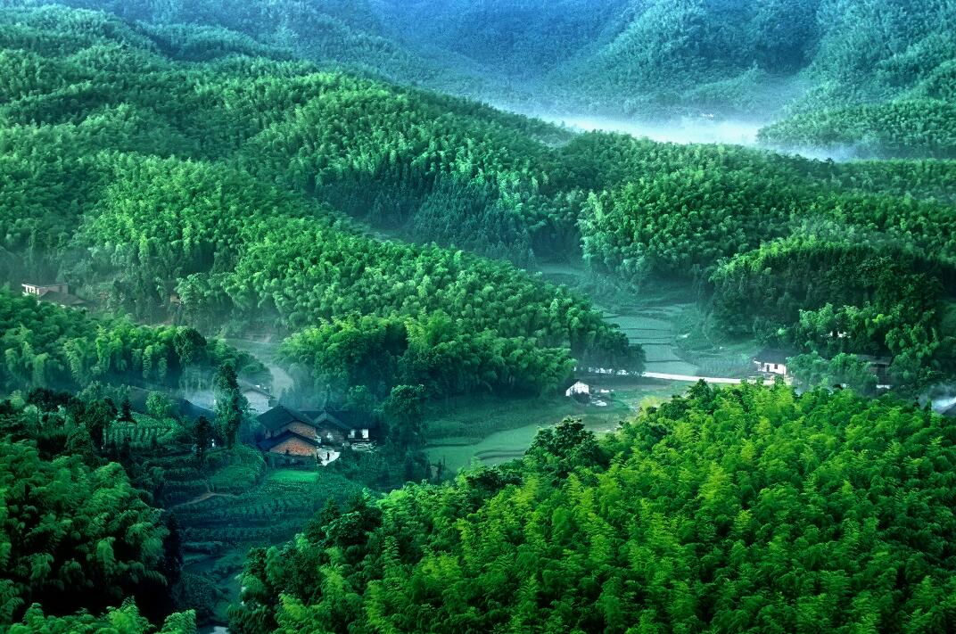 他把广德的山水描绘得淋漓尽致