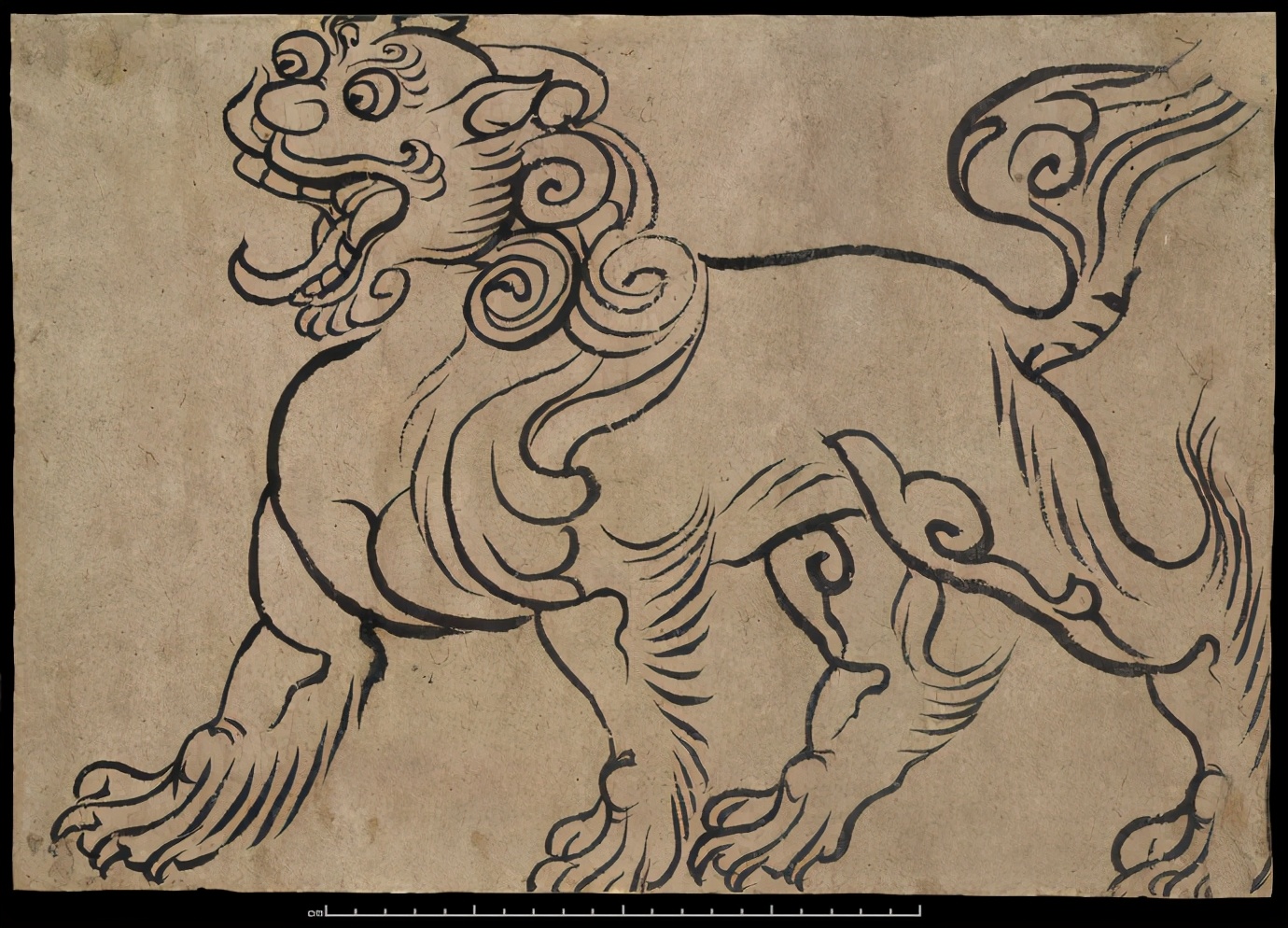 大英博物馆藏敦煌遗画唐代《狮子图》