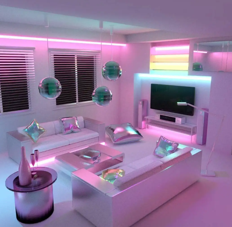 小众的蒸汽波装修风格,让你的家与众不同