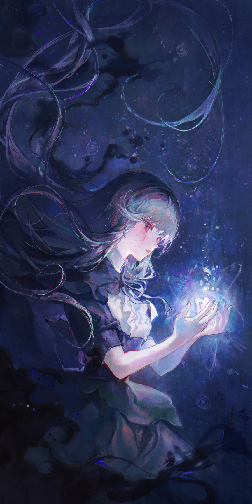 日韩系厚涂风格的美少女插画画面又丰富还不花哨