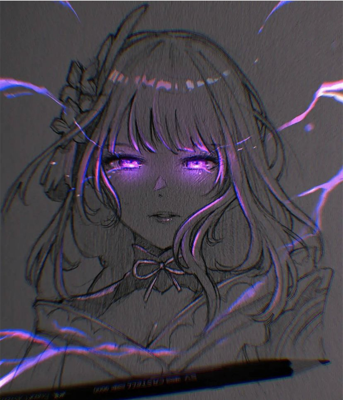 光与暗的融合,以铅笔画为底色再辅以色彩,画出了画龙点睛的效果