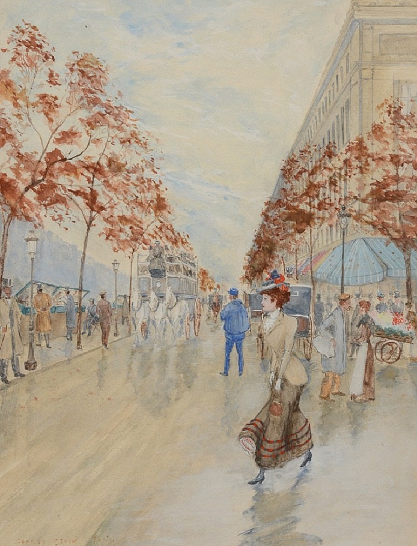 浪漫之都巴黎,百年前的繁华街景油画︱艺术名画