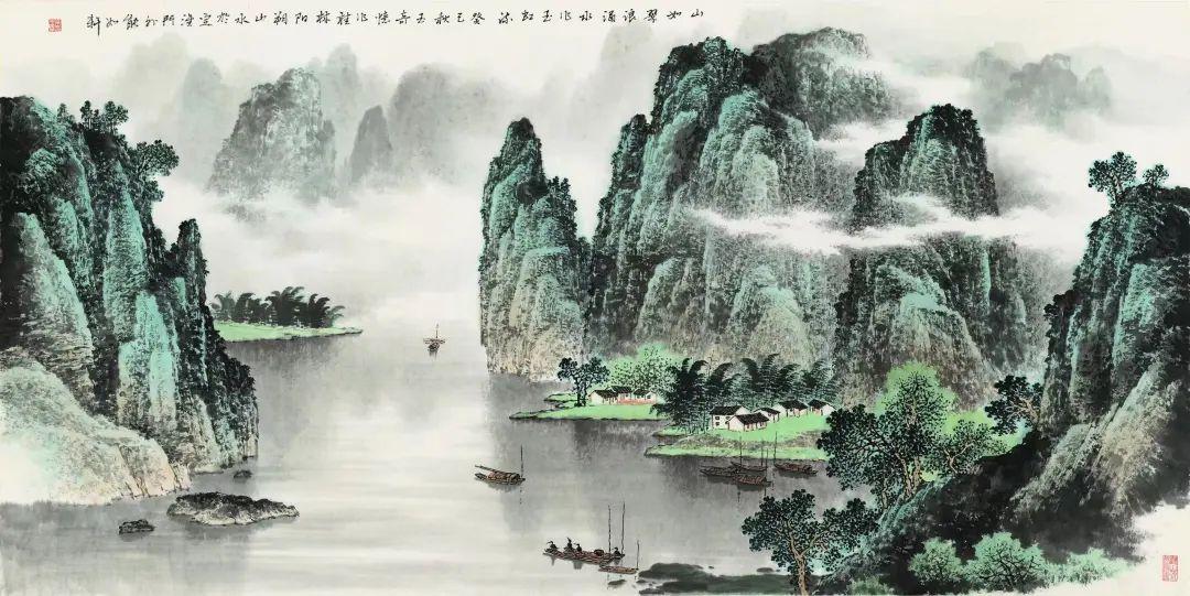 桂林雁山国画图片