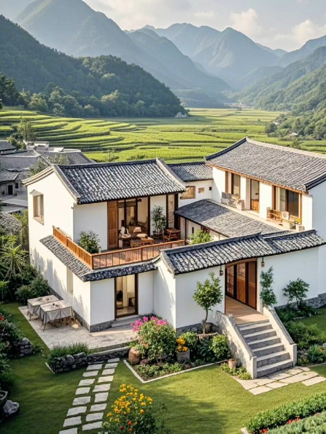 田园风的自建房,治愈又温馨
