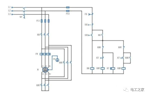 三種電動機降壓啟動控制線路,星三角接線圖簡化詳解