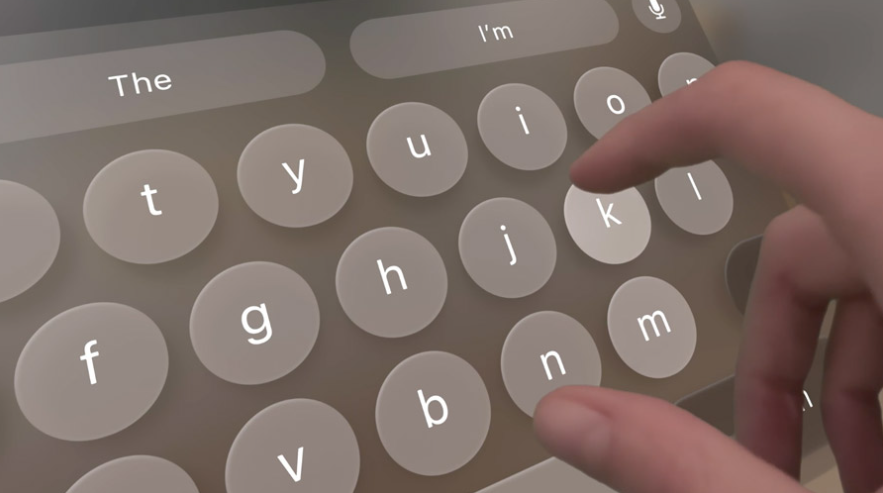 揭示了 apple vision pro 中虚拟键盘的细节