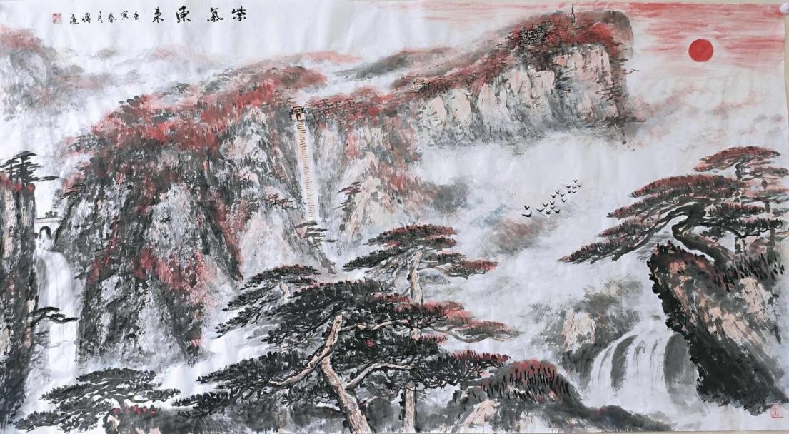 画家武传亮作品《紫气东来》竞拍成交