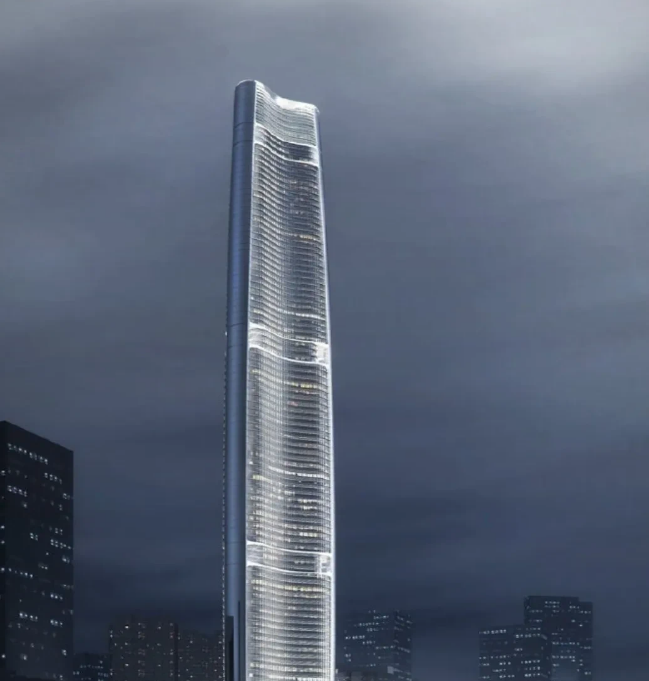 武汉绿地中心新大楼高度预计超700米 高度不够灯光来凑!