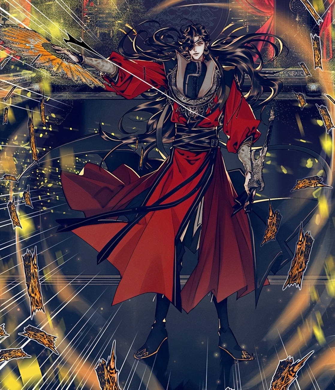 天官赐福:风师拆家,极乐坊不保,花城金箔扇精美贵气,满地撒金