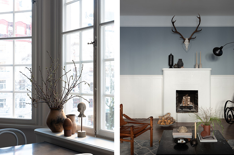 漂亮的公寓,在房子里用冷色调