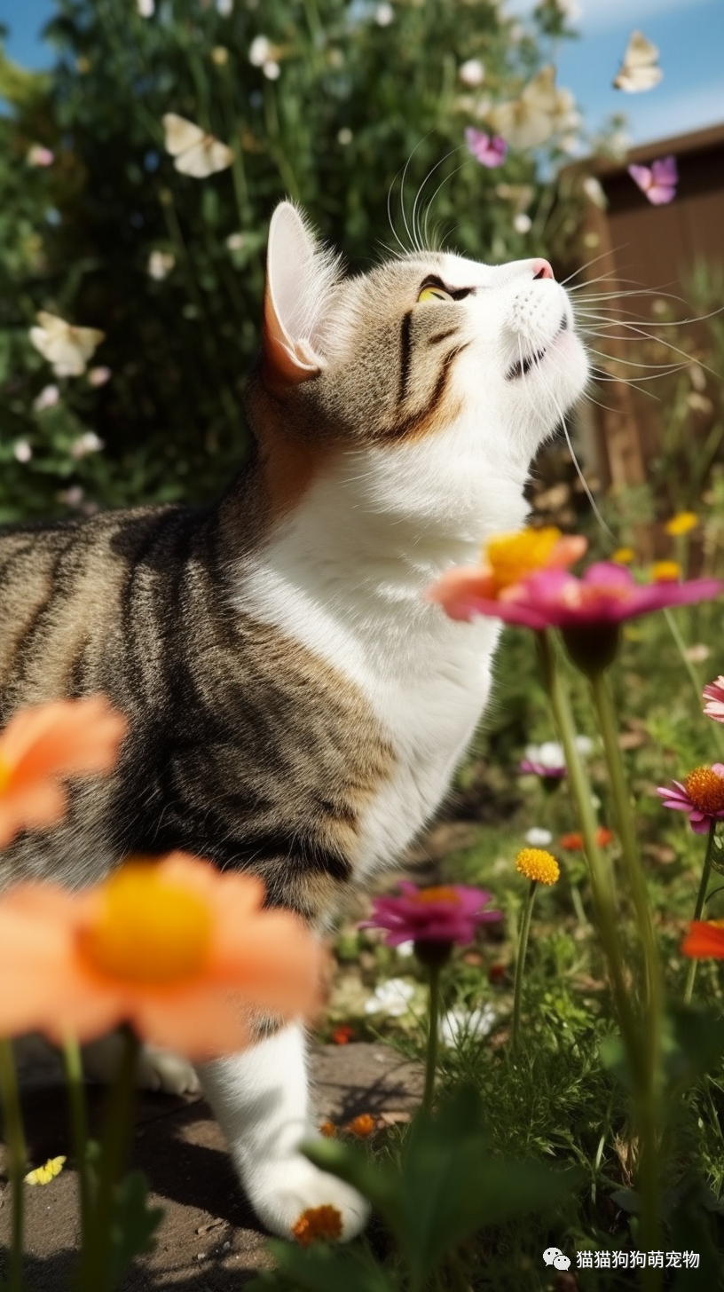 九张猫咪追蝴蝶的美丽瞬间,治愈你的心灵