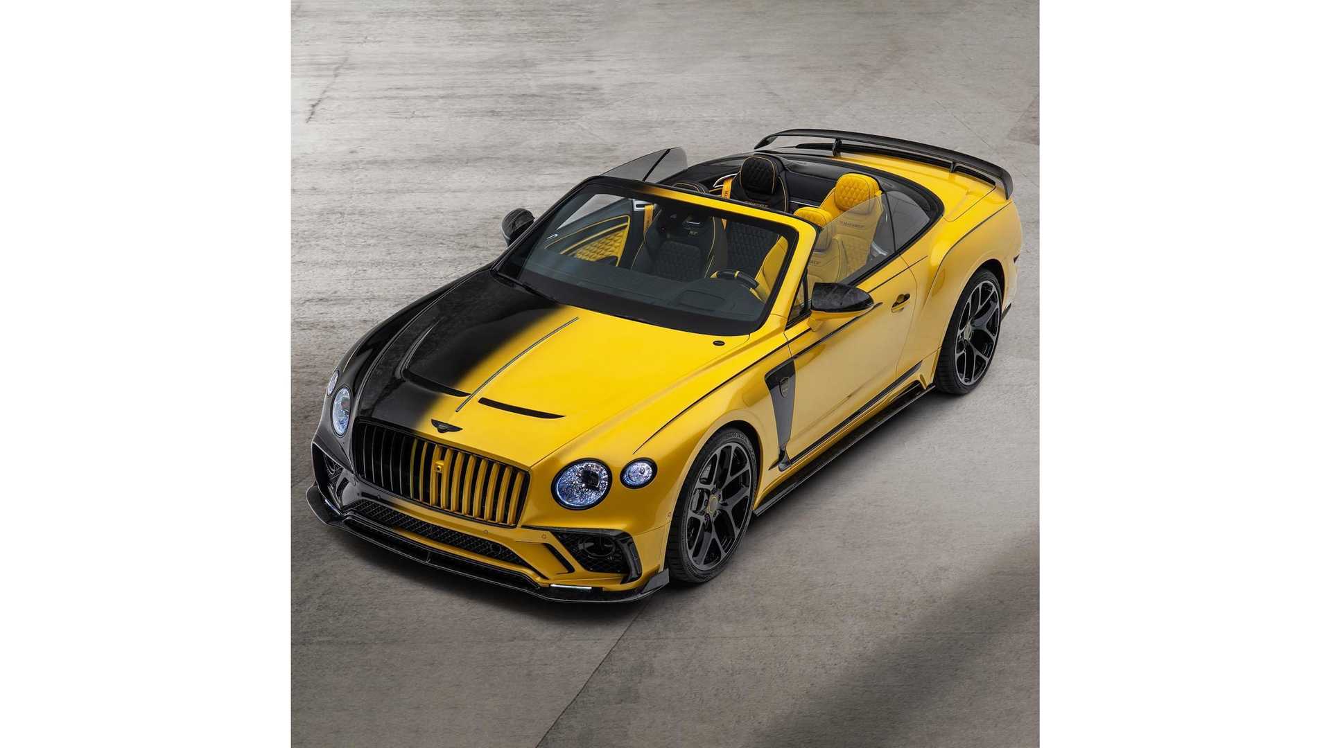 黄黑撞色双拼,3.3秒破百,mansory推出宾利欧陆gt敞篷改装版