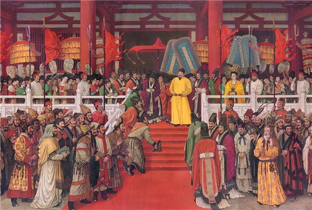 在当时,建立不久的唐王朝奉行自汉朝以来的天下秩序观念,并开始在结束
