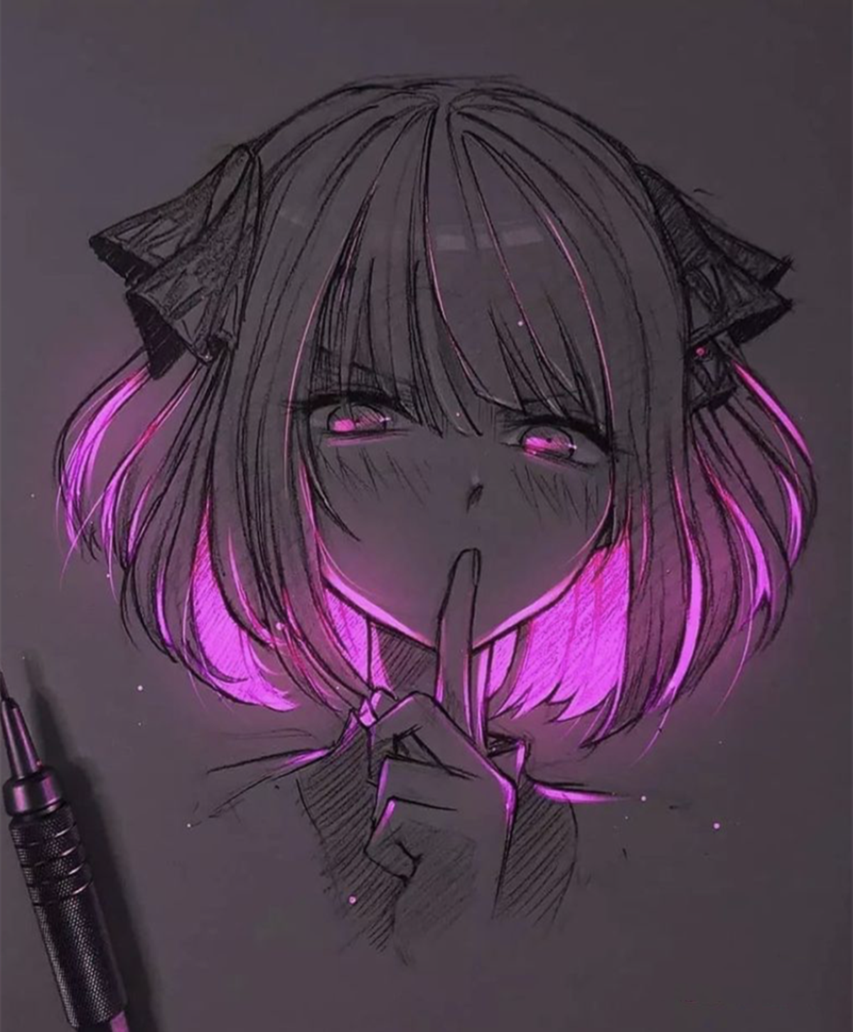 用荧光笔绘制出光照的效果,原来会画画是一件如此快乐的事情