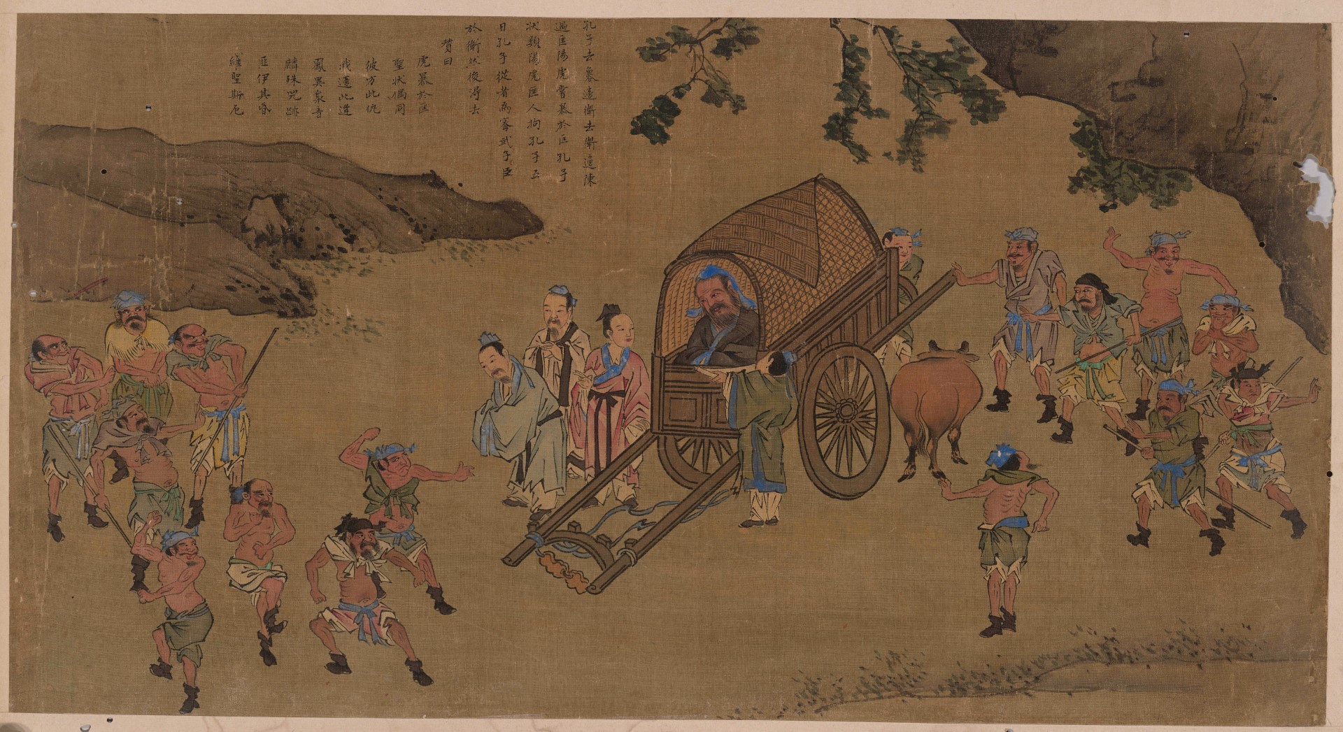 孔子圣迹图︱明版彩绘绢本