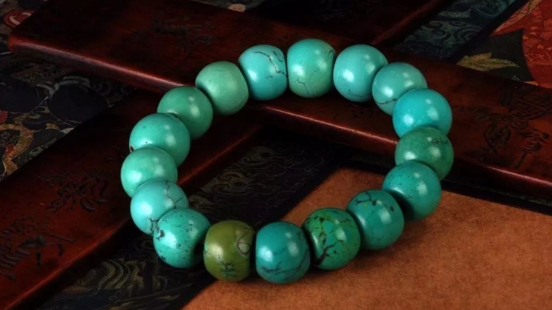 菜籽黄绿松石盘玩前后对比