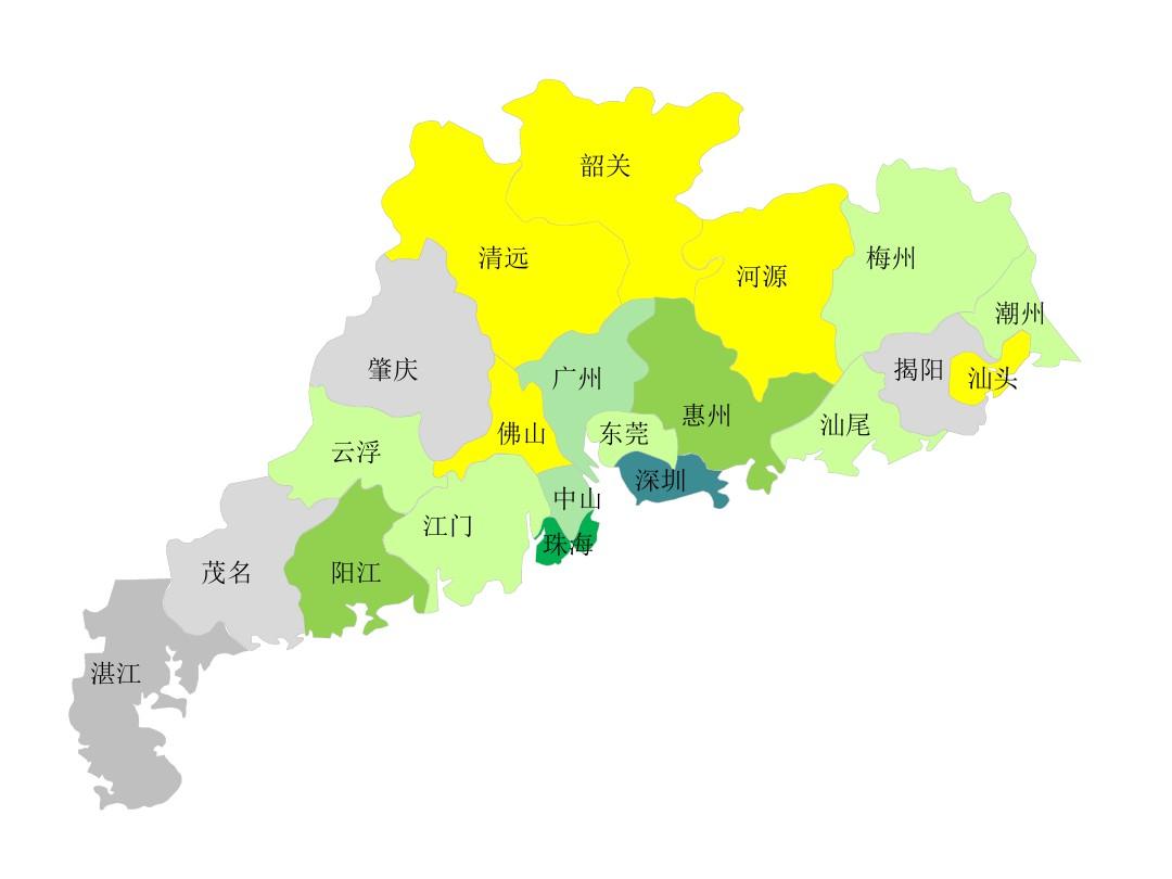 广东省市区分布图图片