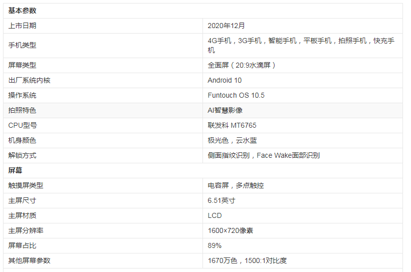 vivoy30手机的配置参数图片