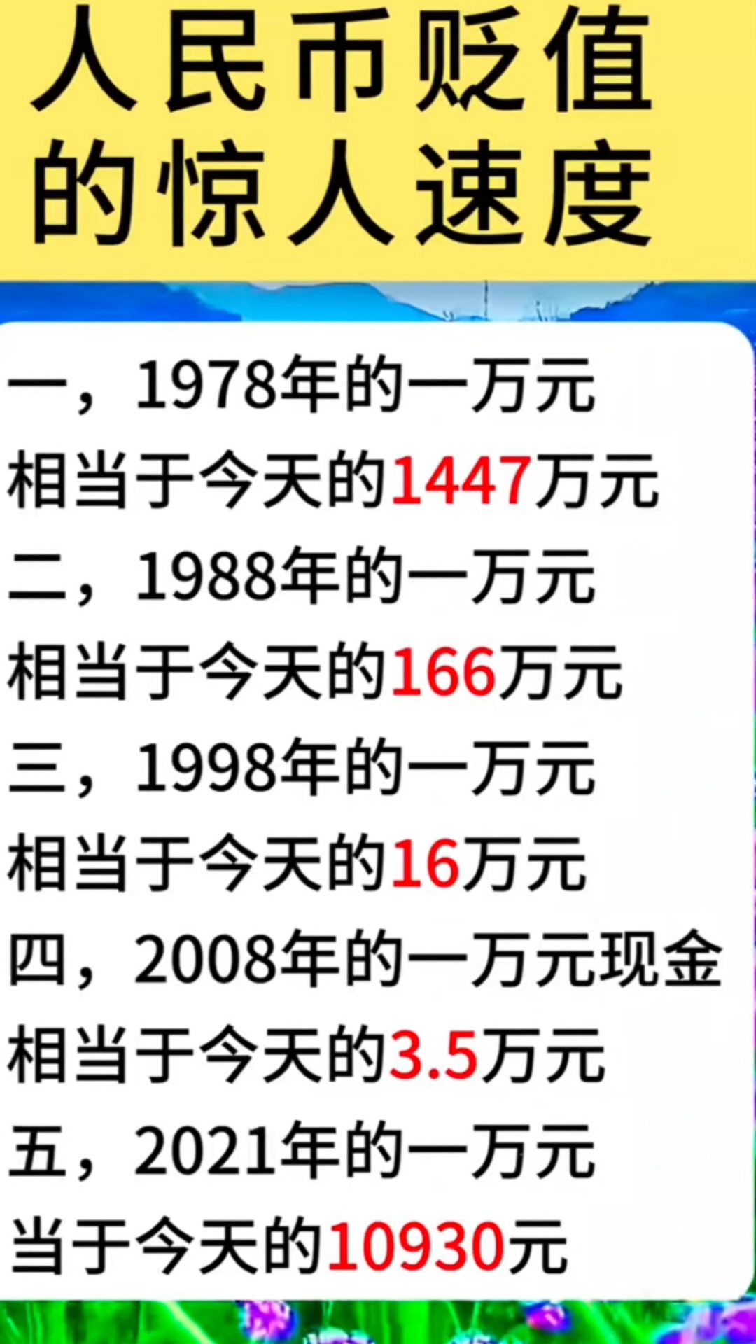 30年后钱能贬到什么程度