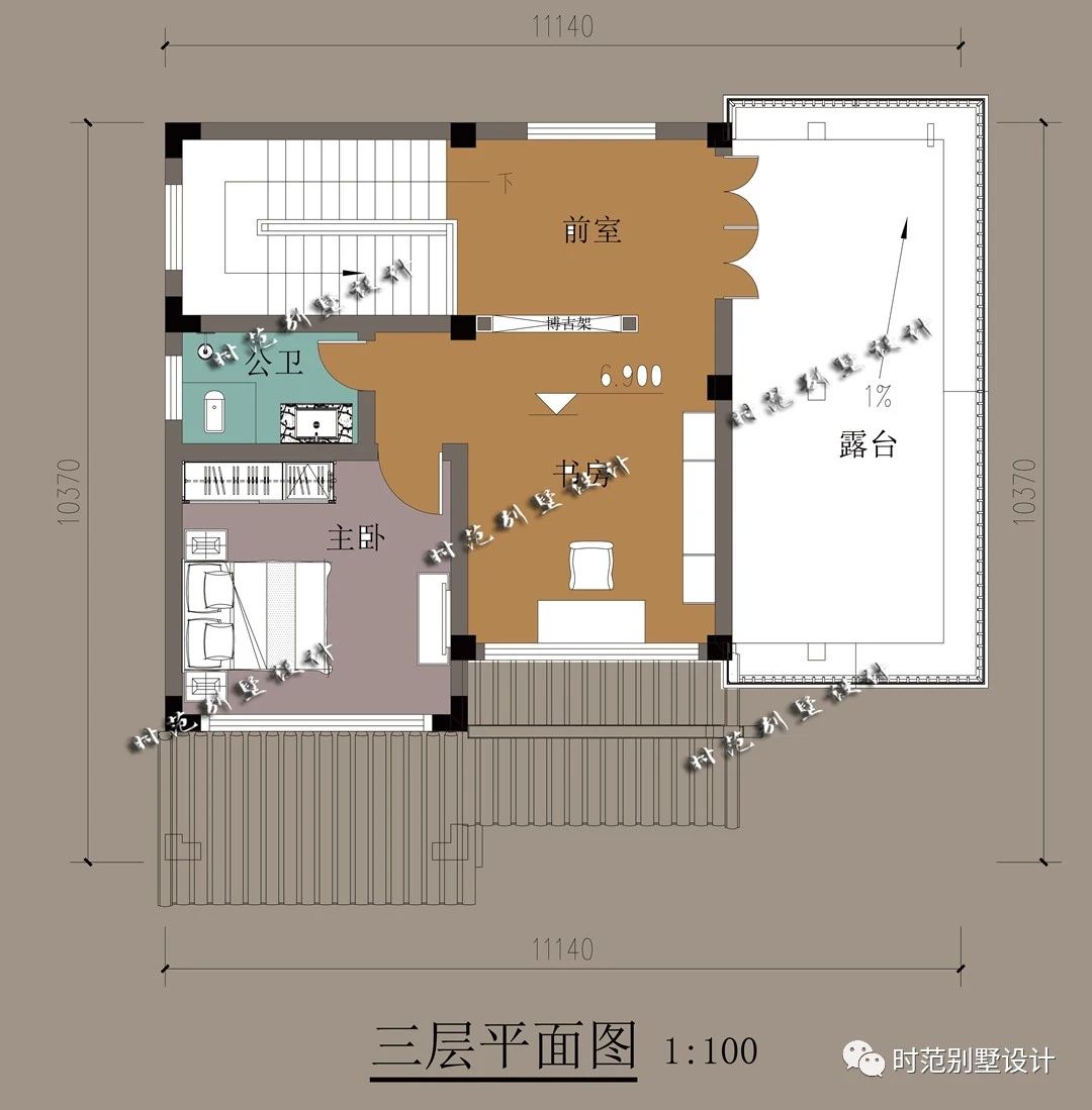 古典而清雅的中式别墅设计主体10米进深5室3厅适合农村自建