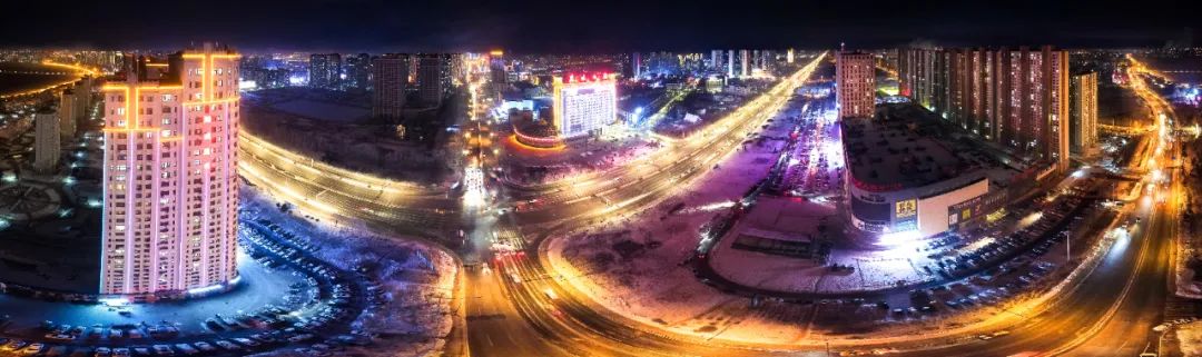 航拍大庆夜!换个视角"瞰"大庆,这也太迷人了
