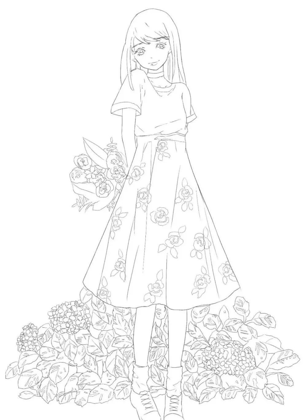 30幅超好看的动漫线稿,一对一附上色原稿