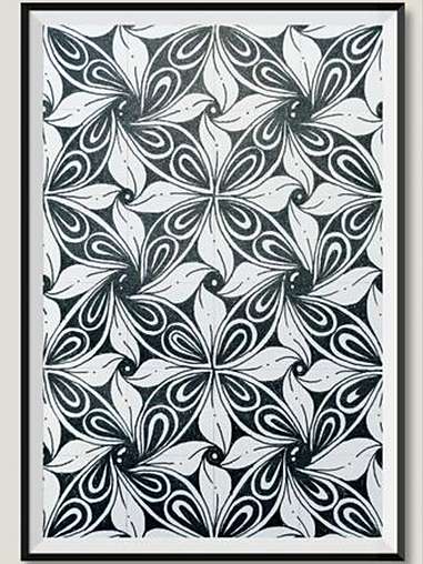 黑白花纹,装饰性比较强 画画手绘 解压禅绕画