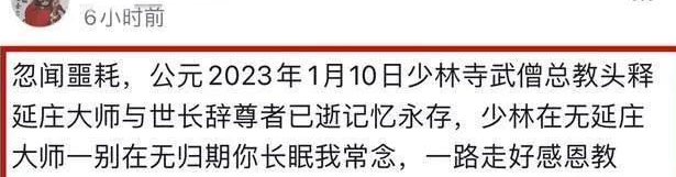 武僧釋延莊離世,曾是少林寺商業化的排頭兵,年入過億有他的功勞