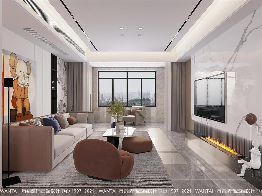 济宁湖畔云庐143平现代简约风格装修效果图