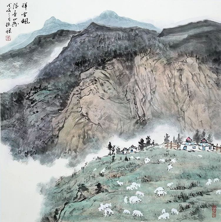 李德禄山水画作品气势磅礴,意境深邃,千峰竞秀