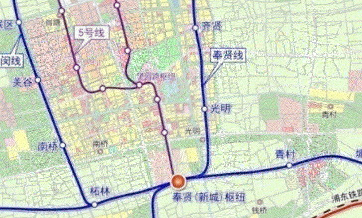 奉贤庄行地铁规划图片