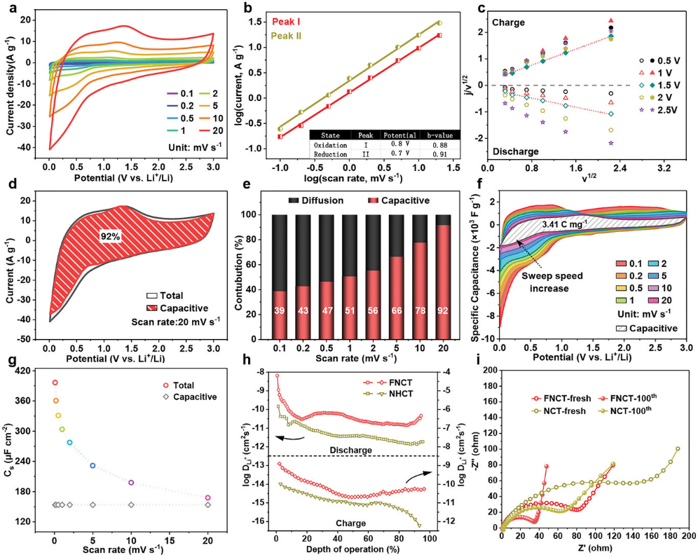 董全峰教授small氟氮共植入中空碳管实现超快超大容量锂离子存储