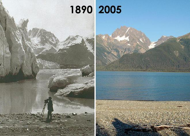 冰川融化对比图片