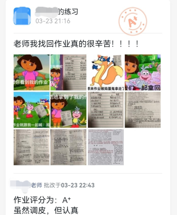 小学生网课作业火了